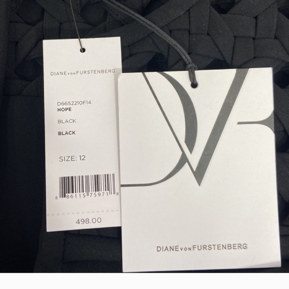 Diane Von Furstenberg sleeveless crochet top midi dress-Size 6 Black Hope Dress - Picture 6 of 7